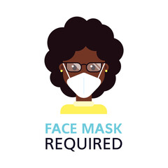 Please Ware A Face Mask, Flat Style Banner