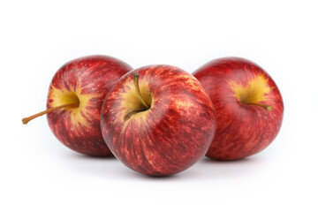 Fresh 3 red apples isolated on white background