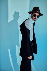 stylish clothes and sunglasses