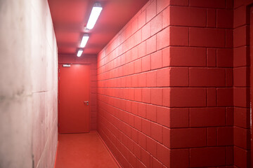 red brick wall and door