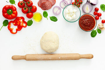 Italian pizza preparation and ingredients