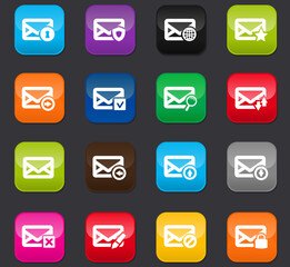 Mail and envelope icons set