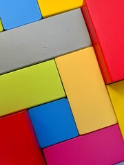 Bright colors wood blocks background.