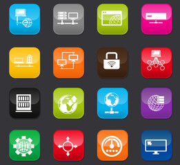 Internet, server, network icons set