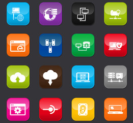 Internet, server, network icons set