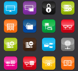 Internet, server, network icons set
