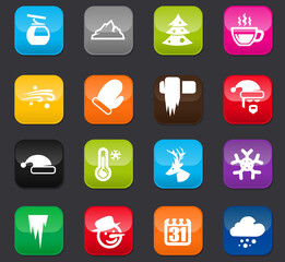 Winter icons set