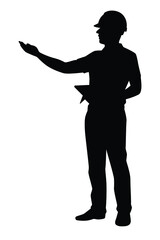 Engineer silhouette vector on white background