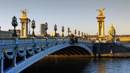 Fotobehang Pont Alexandre III De Pont Alexandre III in de stad Parijs
