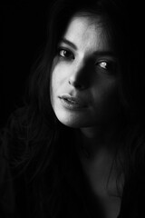 Fototapeta premium black and white portrait of a woman