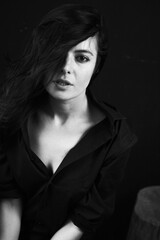 Fototapeta premium black and white portrait of a woman