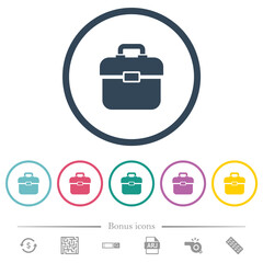 Toolbox flat color icons in round outlines