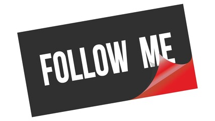 FOLLOW  ME text on black red sticker stamp.