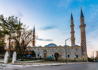 Fototapeta na wymiar Ucserefeli Mosque view in Edirne City of Turkey