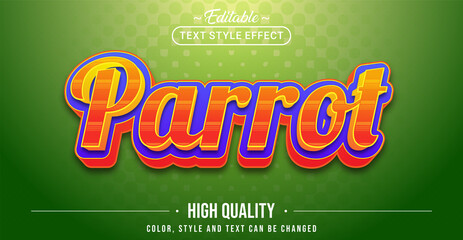 Editable text style effect - Parrot text style theme.