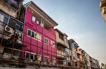 Pattaya District Chonburi Thailand Asia. Thai house facades between second road and beach road