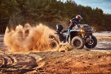 Cross-country quad bike race, extreme sports