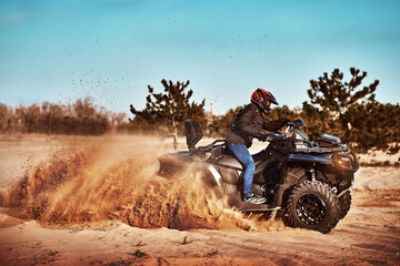 Cross-country quad bike race, extreme sports