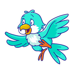 Exotic Flying Bird Vector Illustration