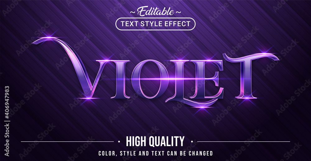 Poster Editable text style effect - Violet text style theme.