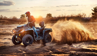 Cross-country quad bike race, extreme sports