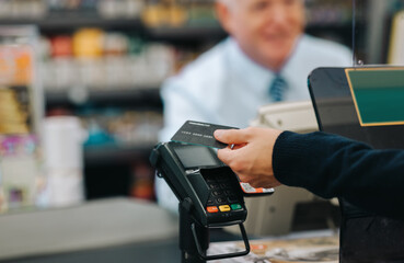 Paying in the supermarket