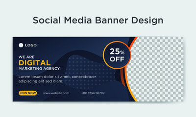 Digital marketing facebook cover social media banner design template - obrazy, fototapety, plakaty
