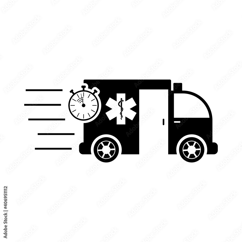 Sticker Fast Ambulance Car Icon