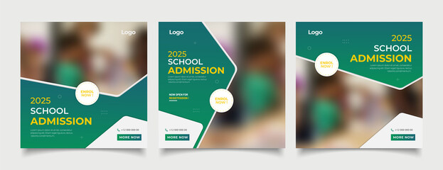 School education admission social media post and web banner template