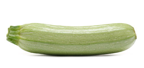 Whole zucchini isolated on white background