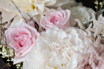 Beautiful flower bouquet with pink rose