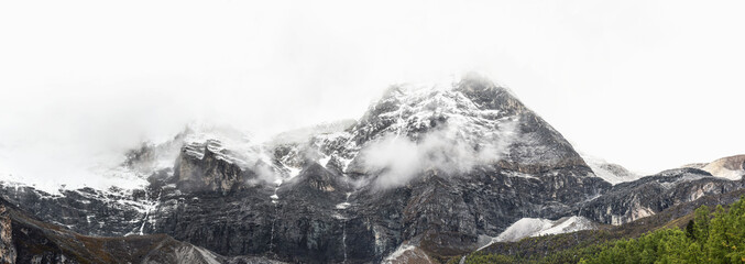 Panorama of snow mountain in Yading national reserve