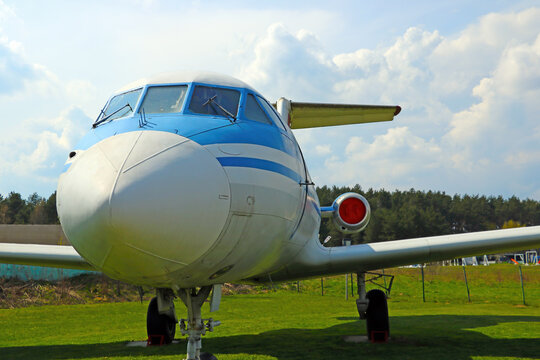 Minsk, Belarus, May 21, 2019: Old Plane Stands On The Grass.