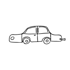 Doodle images of modes of transport. Hand-drawn illustration of a vehicle. Car