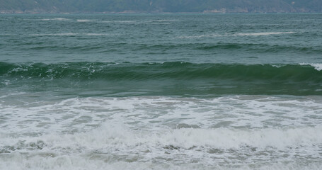 Big sea wave on beach
