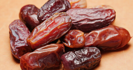 Palm dates fruit close up