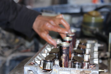 Repair of the internal combustion engine of a passenger car. Replacing the timing chain.