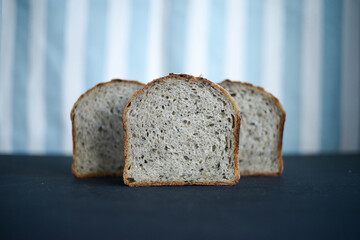 Baking homemade sesame bread is aromatic.