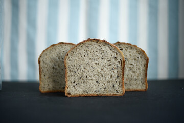 Baking homemade sesame bread is aromatic.