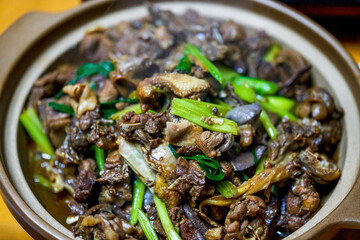 A delicious home-cooked Chinese food, beer stuffy duck