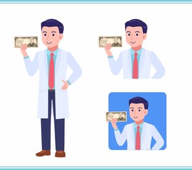 Young man in a lab coat