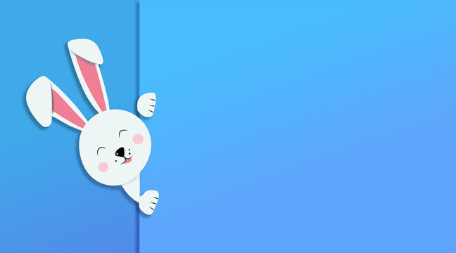 Background with Easter bunny blue