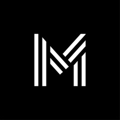 Vector Logo Modern Line Typeface Letter M