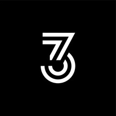 Vector Logo Modern Line Typeface Number 3