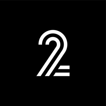 Vector Logo Modern Line Typeface Number 2