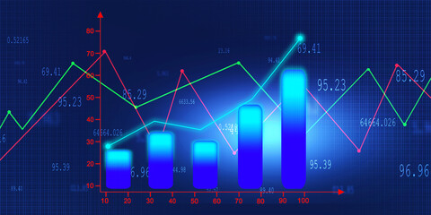 Obraz premium 2d rendering Stock market online business concept. business Graph 