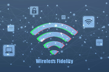 2d illustration WiFi symbol sign