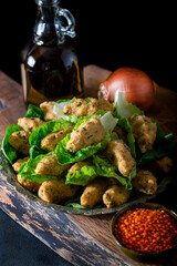 Lentil balls cooked Turkish style. Turkish vegan food Mercimek Koftesi (lentil patties). Traditional local foods with lentil and bulgur.