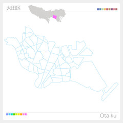 中国地方の地図 Chugoku 白地図風 Wall Mural Wallpaper Murals Tk01