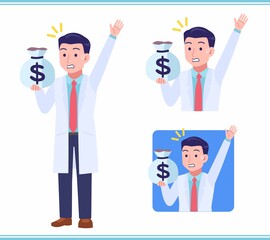 Young man in a lab coat